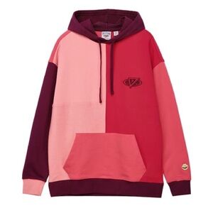 Guess x j. Balvin pink Hoodie size medium men’s colorblock hoodie vintage